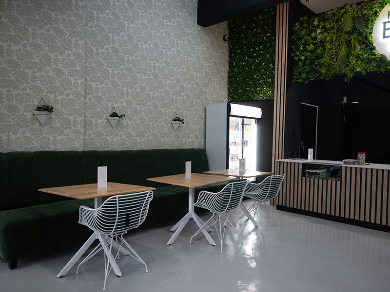 Premium coffee brewing station and barista workspace